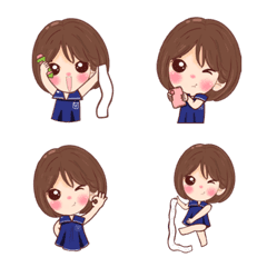 [LINE絵文字] Preaw Jeed, female seller, emojiの画像