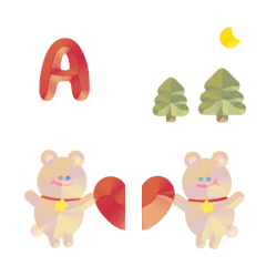 [LINE絵文字] クマ クリスマス ♥ ABC 123 英語 数字の画像