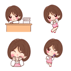 [LINE絵文字] PiaoJeed young woman, working, emojiの画像