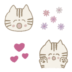 [LINE絵文字] 動く！くすみカラーのふんわりねこ♡の画像