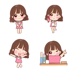 [LINE絵文字] Nong Namcha, office girl, emojiの画像