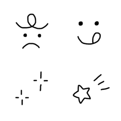 [LINE絵文字] simple emoji 01monochromeの画像