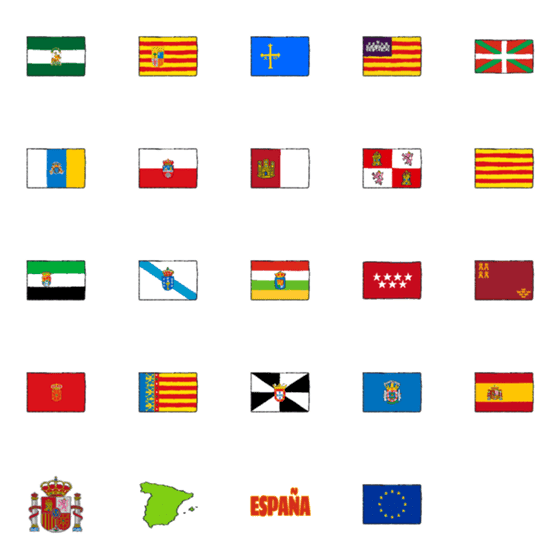 [LINE絵文字]スペイン自治州旗の絵文字の画像一覧