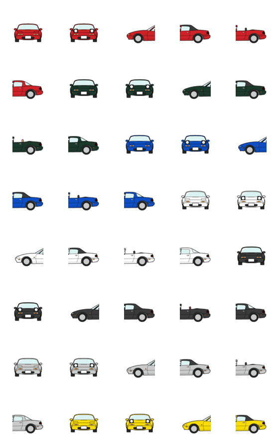 [LINE絵文字]愛車の絵文字 -オープンカー編②の画像一覧