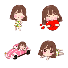 [LINE絵文字] Namcha, beautiful girl, holiday emojiの画像