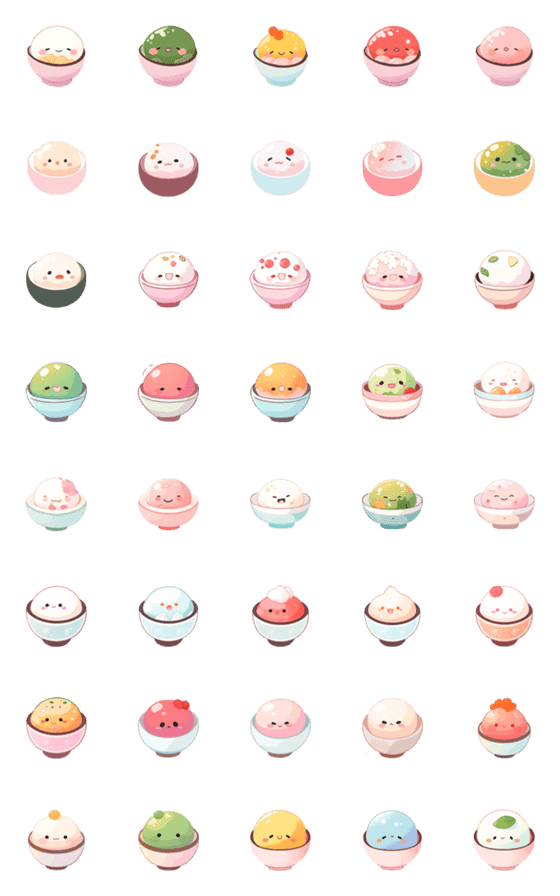 [LINE絵文字]glutinous rice balls emojiの画像一覧