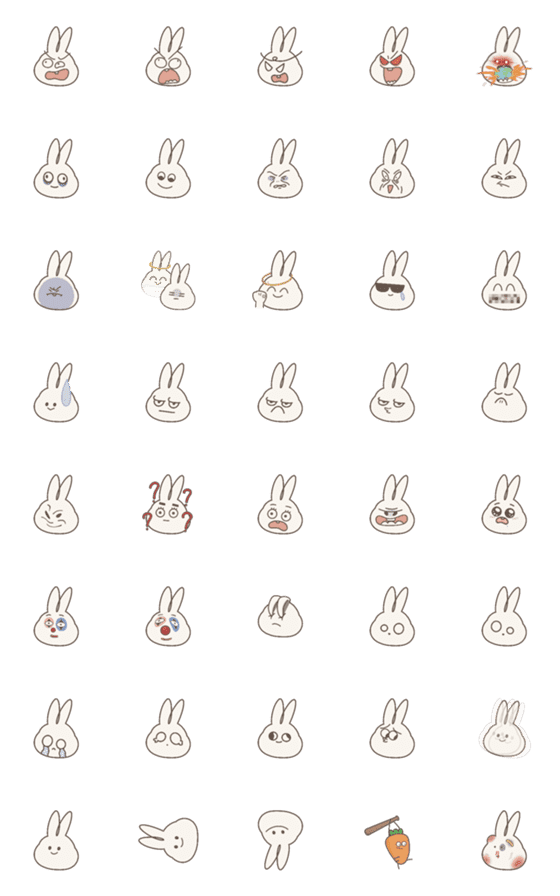 [LINE絵文字][Revision]Anger Rabbit - emojiの画像一覧