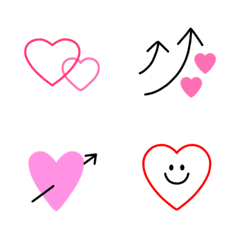 [LINE絵文字] ぜ〜んぶハート♡シンプル可愛い絵文字の画像