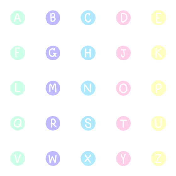 [LINE絵文字]pastel A-Z v.1の画像一覧