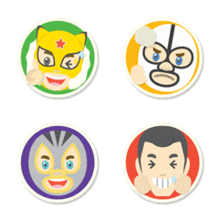 [LINE絵文字] プロレスラーとハンコ シール 絵文字の画像
