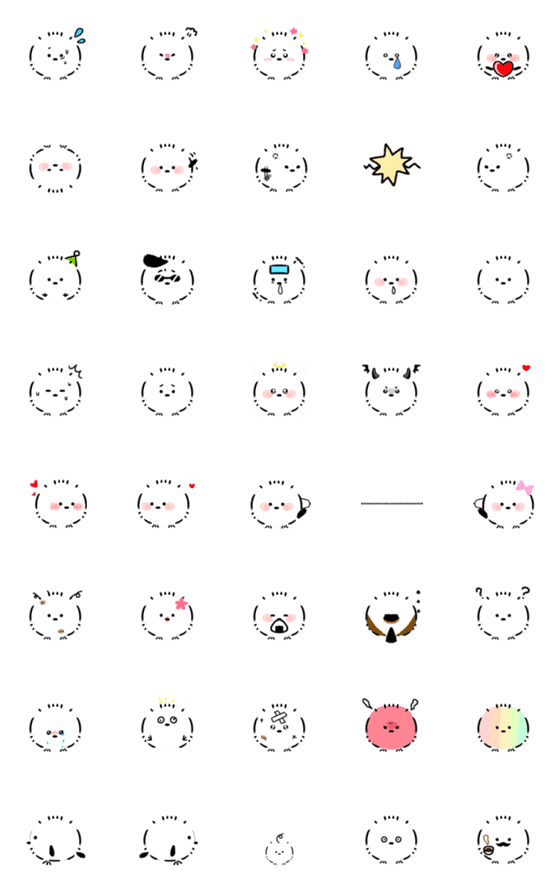 [LINE絵文字]Loose and fluffy Shimaenagaの画像一覧