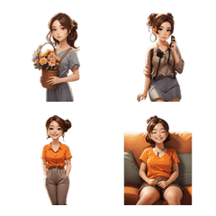 [LINE絵文字] Beautiful girl, cute talk, emoji v.2の画像