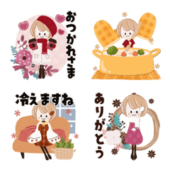動く♡冬色♡可愛い大人ガーリー♡の絵文字メイン画像