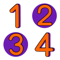 [LINE絵文字] Numbers emoji purple orangeの画像