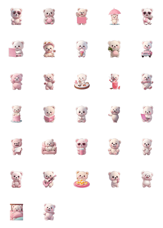 [LINE絵文字]white bear red cheeks emojiの画像一覧