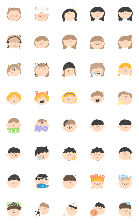 [LINE絵文字]いろんなひとたちの画像一覧