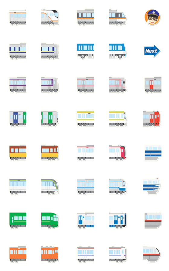 [LINE絵文字]つながる 遊べる 電車 絵文字 28〔Best〕の画像一覧