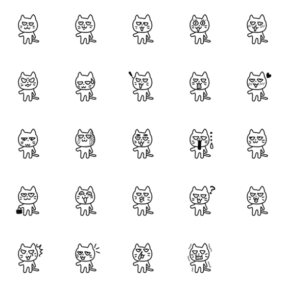 [LINE絵文字]mekabuのねこ2の画像一覧