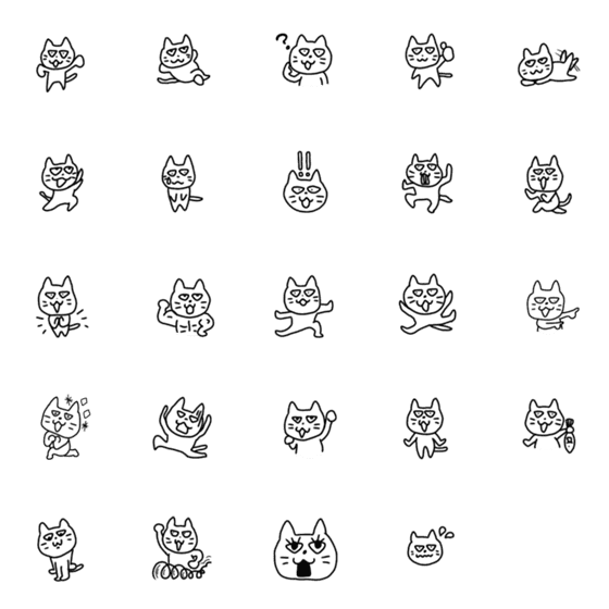 [LINE絵文字]mekabuのねこの画像一覧