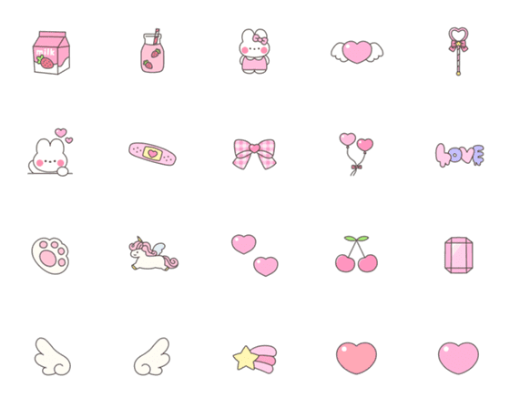 [LINE絵文字]ゆめかわいい絵文字♡♪*。の画像一覧