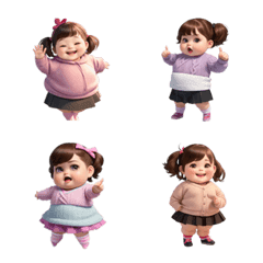 [LINE絵文字] Chubby, chubby girl, cute and brightの画像