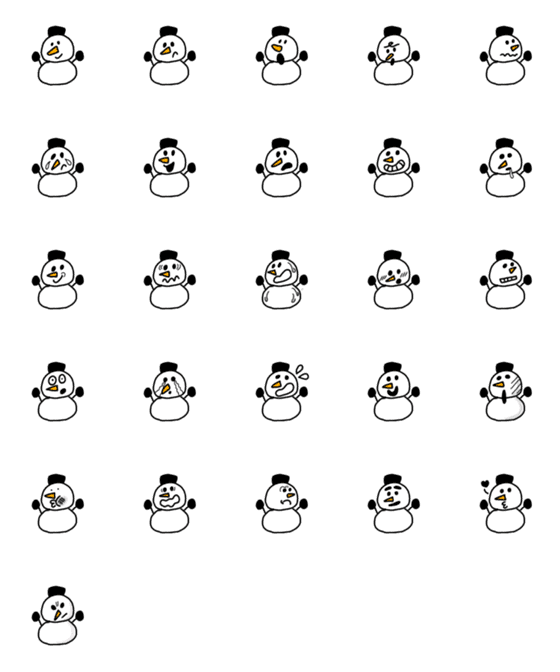 [LINE絵文字]mekabuの雪だるま2の画像一覧