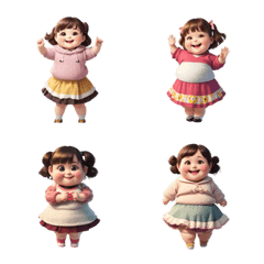 [LINE絵文字] Plump chubby girl, cute, bright v.2の画像