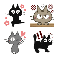 [LINE絵文字] 黒ねこの動く絵文字便り-5の画像