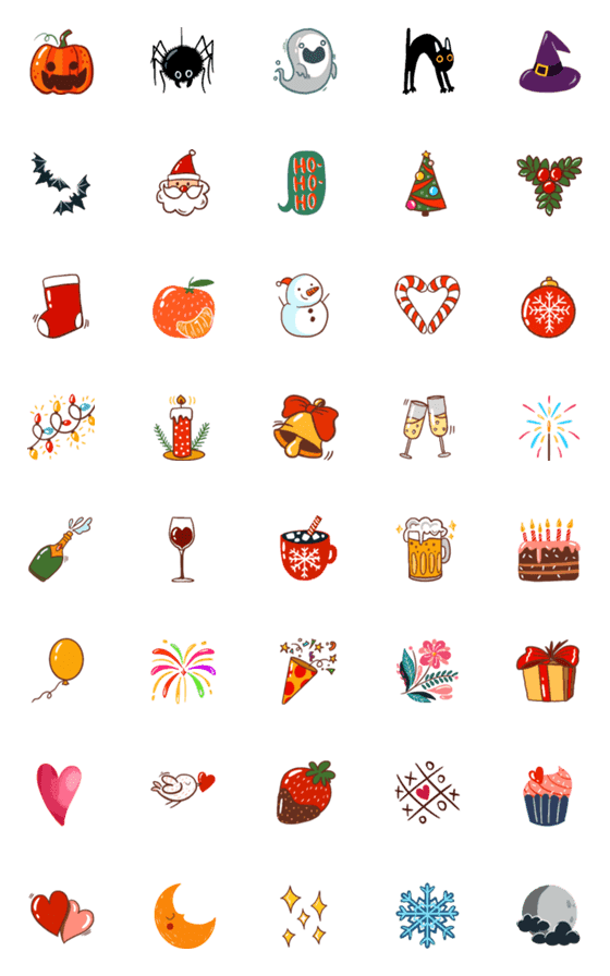[LINE絵文字]Holidays emojiの画像一覧