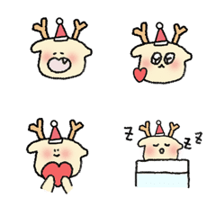 [LINE絵文字] シャイ  鹿 絵文字 クリスマスの画像