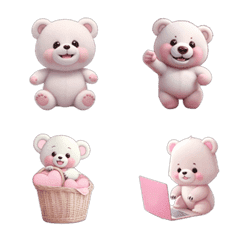 [LINE絵文字] White bear fat fat emojiの画像