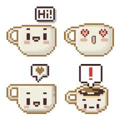 [LINE絵文字] Golden game : Pixel coffeeの画像