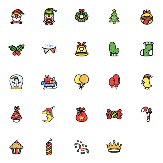 [LINE絵文字]christmas emoji :)の画像一覧