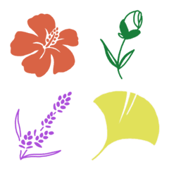 [LINE絵文字] シンプルな植物とお花のイラストの画像