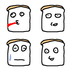 [LINE絵文字] テキトーな顔のパンの画像