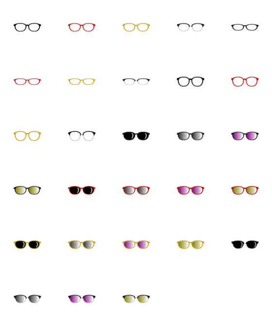 [LINE絵文字]眼鏡とサングラスの絵文字 【修正版】の画像一覧
