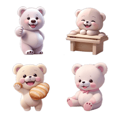 [LINE絵文字] Cute white bear, chubby and chubby.の画像