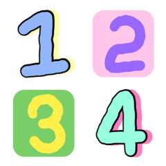 [LINE絵文字] Number multi colorful pastel 2.1の画像