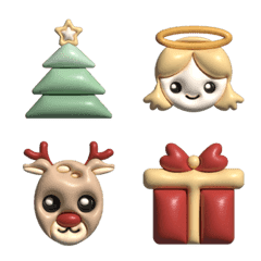 [LINE絵文字] Happy Christmas 3Dの画像