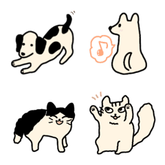 [LINE絵文字] 犬と猫のゆる絵文字の画像