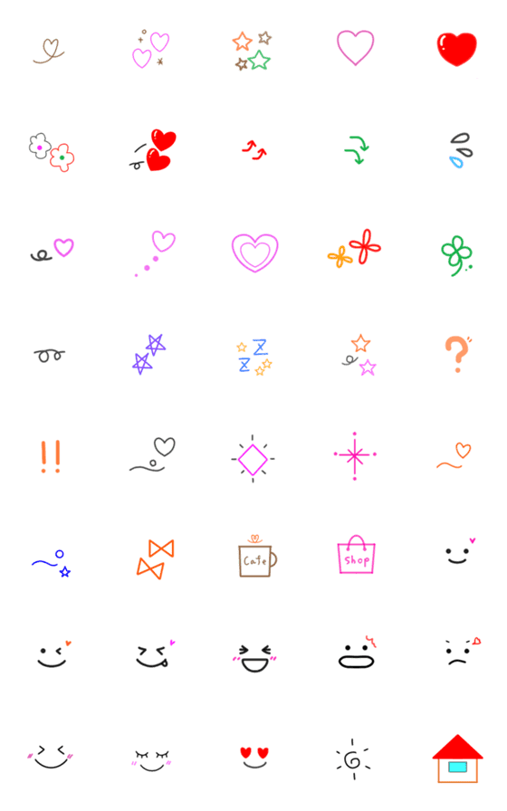 [LINE絵文字]【カラフル絵文字】毎日使える♡の画像一覧