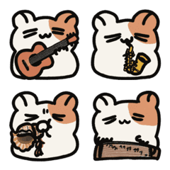 [LINE絵文字] 楽器を演奏するハムスターちんの画像