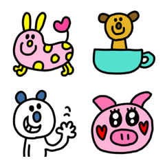 [LINE絵文字] riekimのアニマルカラフル絵文字の画像