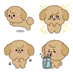 動くベージュカラーのトイプードルちゃん4の絵文字メイン画像