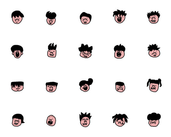 [LINE絵文字]I am Random Hair 1の画像一覧