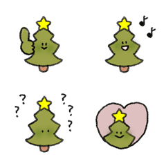[LINE絵文字] シャイ 星 クリスマスツリー 絵文字の画像