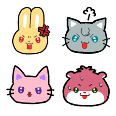 ゆるゆるかわいいどうぶつ絵文字の絵文字メイン画像