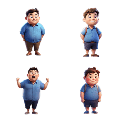 [LINE絵文字] Fat young man, chat line, emojiの画像