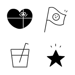 【モノクロキュート】毎日使える♡の絵文字メイン画像