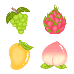[LINE絵文字] cute colorful fruit and vegetable emojiの画像